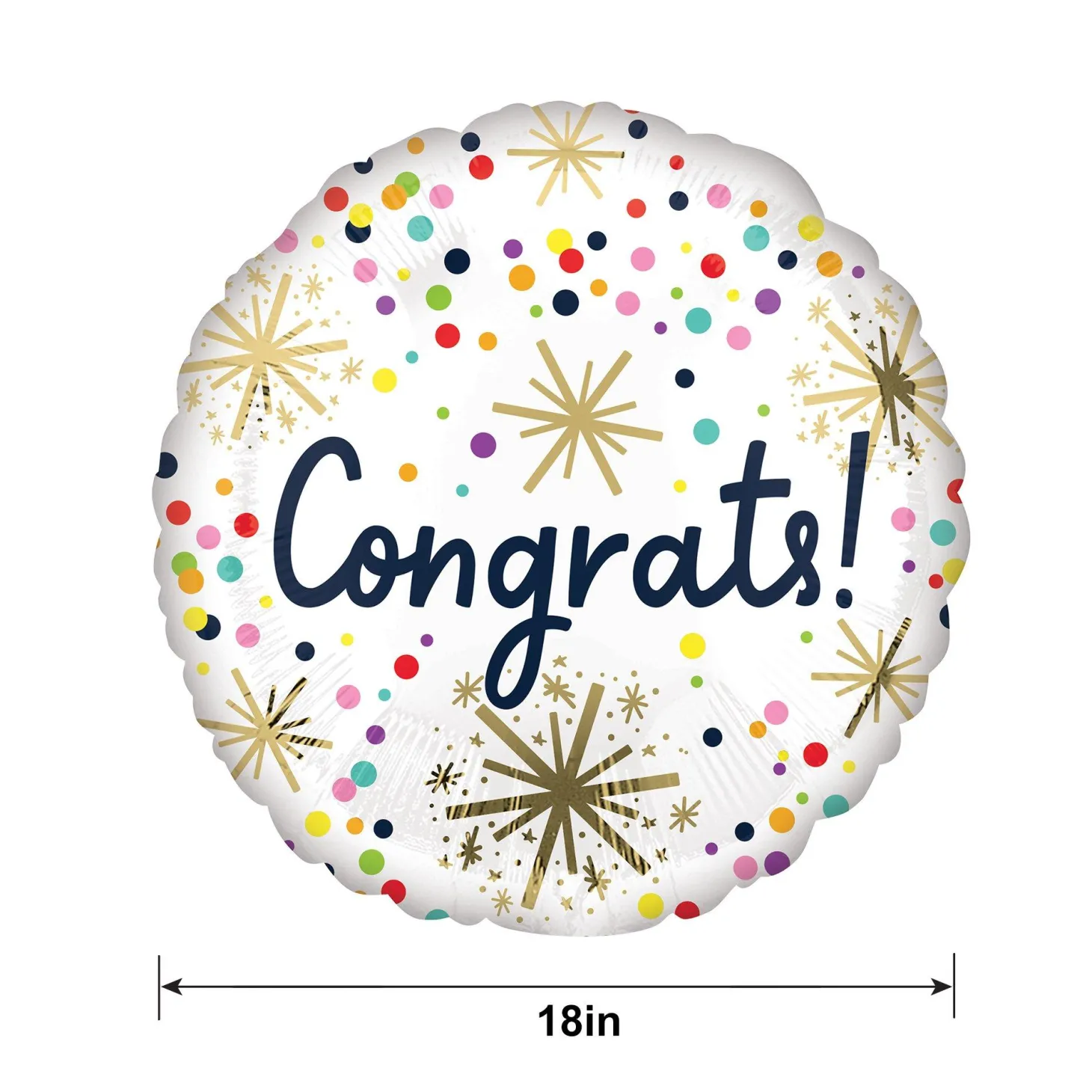 Confetti Sprinkle Congrats Foil Balloon, 18in