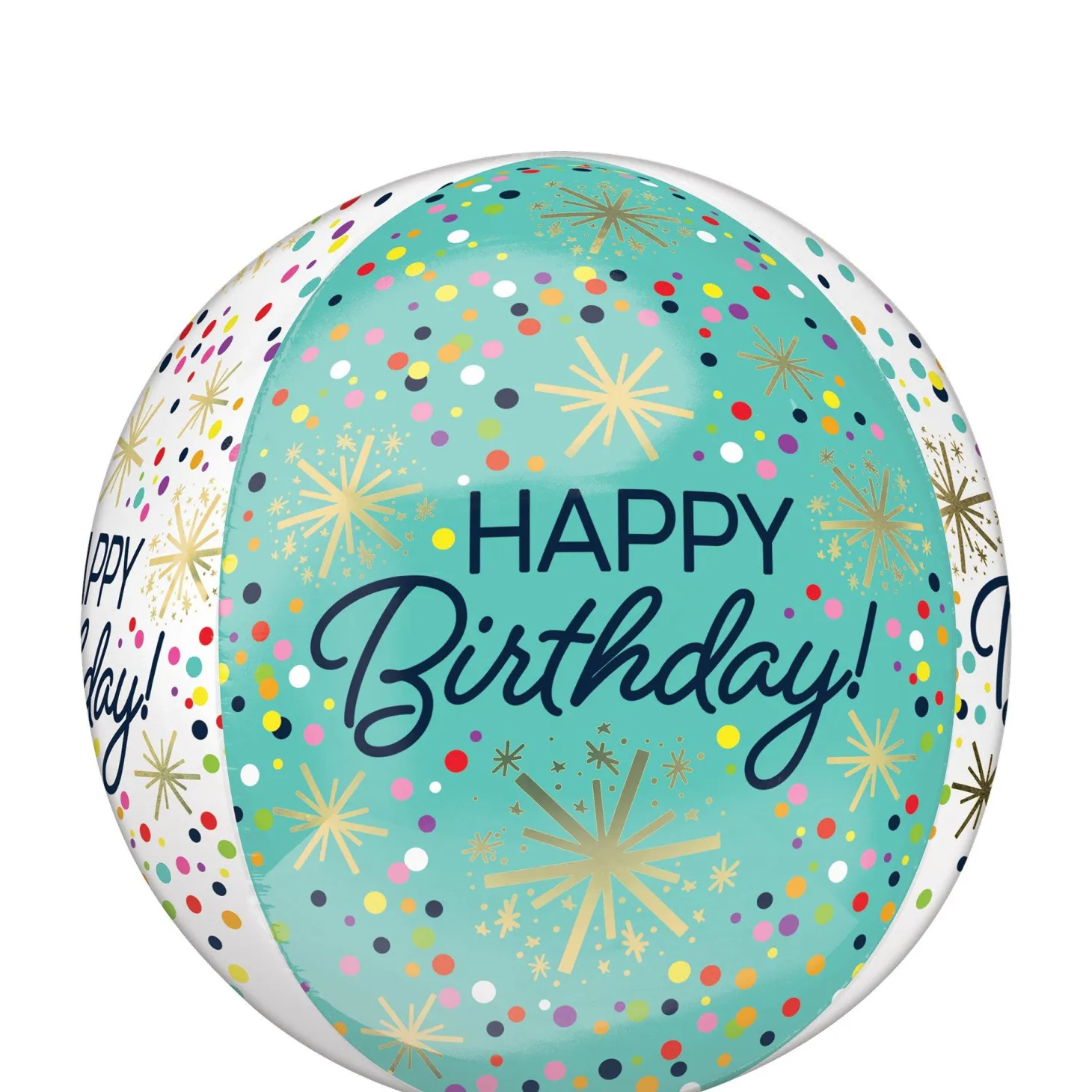 Confetti Sprinkle Happy Birthday Orbz Balloon, 15in x 16in