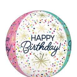 Confetti Sprinkle Happy Birthday Orbz Balloon, 15in x 16in