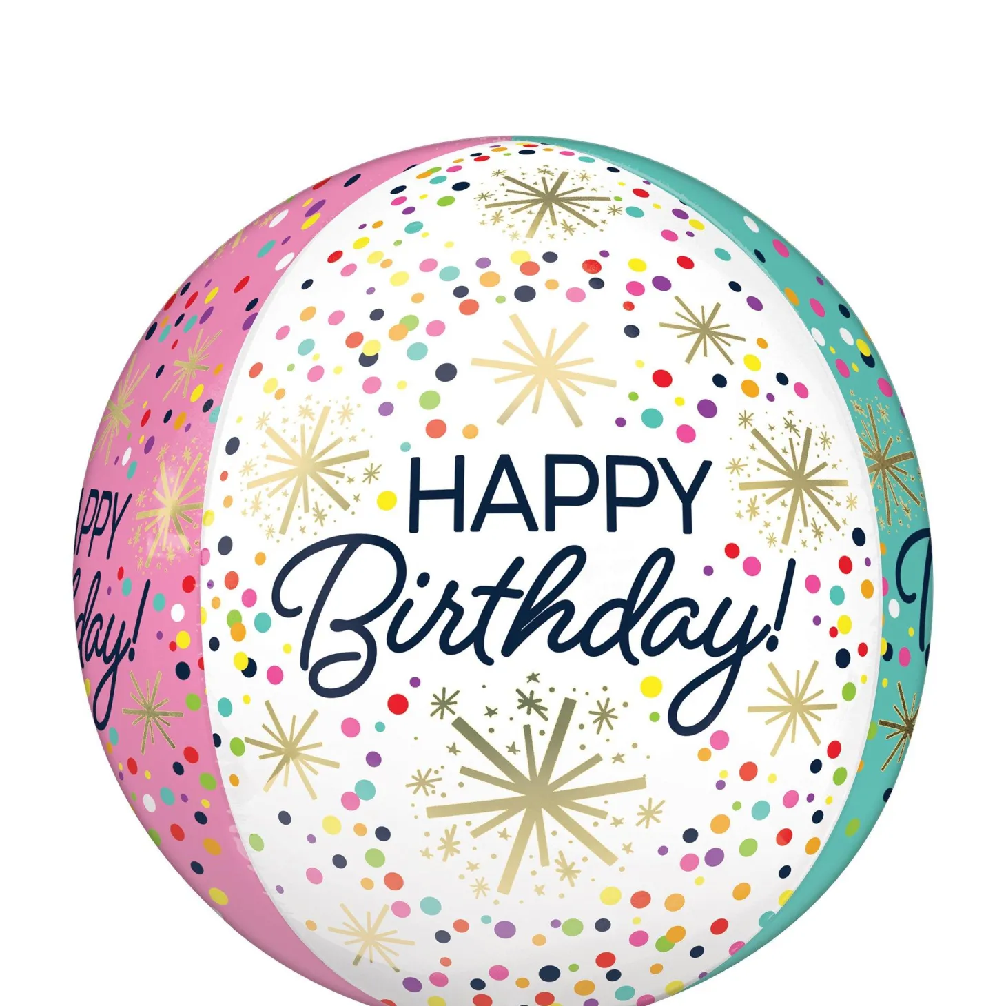Confetti Sprinkle Happy Birthday Orbz Balloon, 15in x 16in