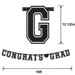 Congrats Grad Letter Banner, Assorted Colors