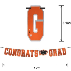 Congrats Grad Letter Banner, Assorted Colors