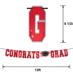 Congrats Grad Letter Banner, Assorted Colors