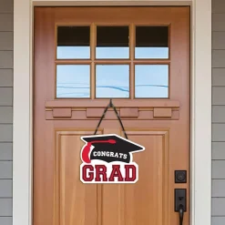 Congrats Grad MDF Hanging Sign, 10.15in x 7.6in, Assorted Colors