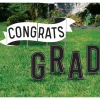 Congrats Grad Plastic & Metal Yard Sign Kit, 14in, 6pc