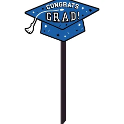Congrats Grad Plastic Yard Stake, 20.5in, Assorted Colors