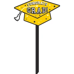 Congrats Grad Plastic Yard Stake, 20.5in, Assorted Colors
