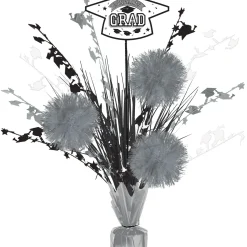 Congrats Grad Tinsel Burst Spray Centerpiece, 18in, Assorted Colors