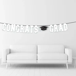 Congrats Grad White Letter Banner