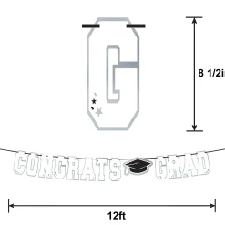 Congrats Grad White Letter Banner
