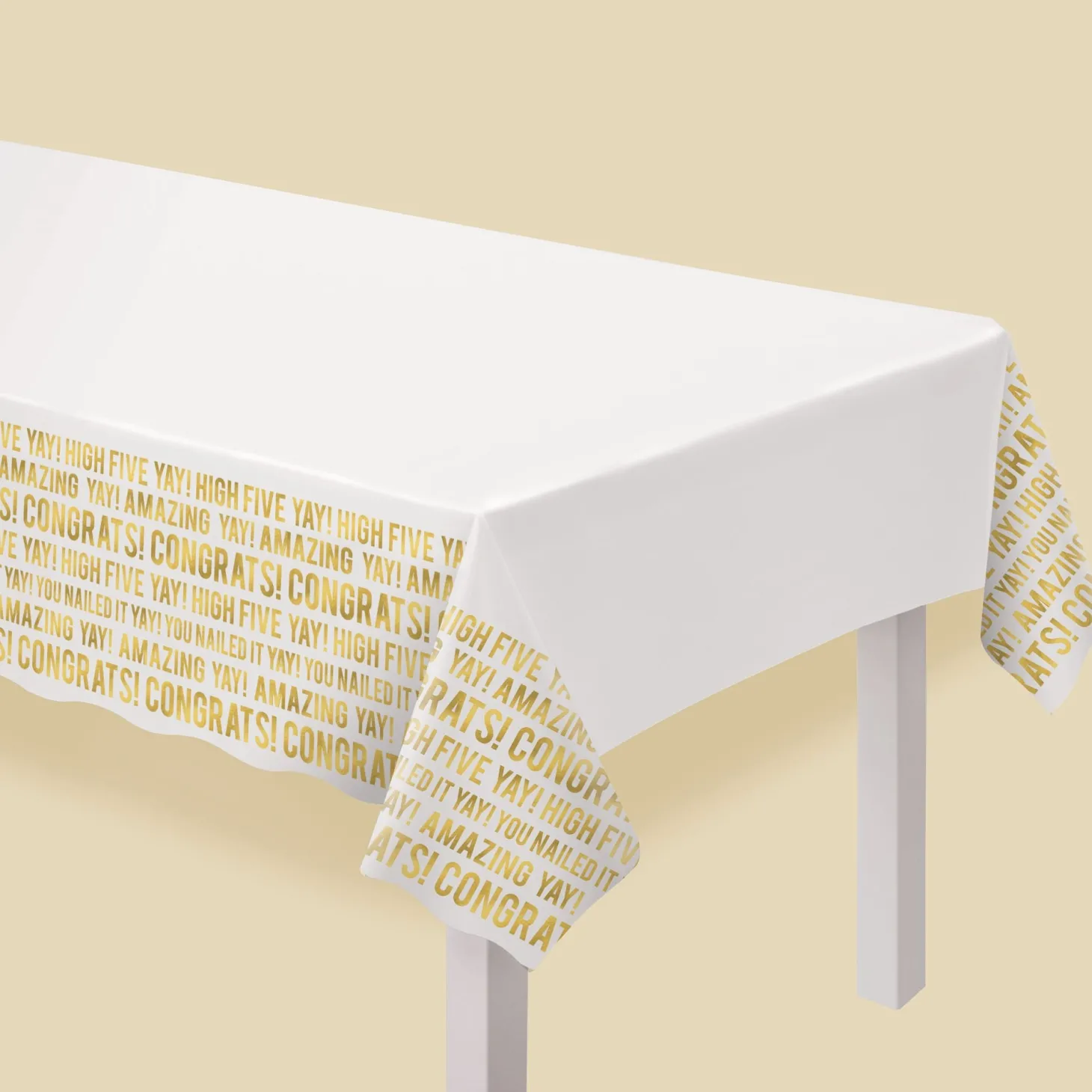 Congratulations Plastic Table Cover, 54in x 102in