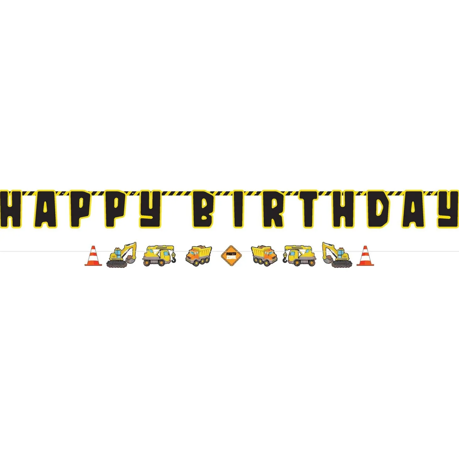 Construction Party Happy Birthday Banner