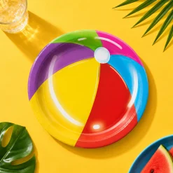 Cool Pool Party Beach Ball Paper Dessert Plates, 7in, 8ct