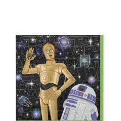 C-3PO & R2-D2 Paper Beverage Napkins, 5in, 16ct - Star Wars Galaxy of Adventures