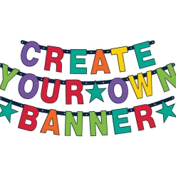 Create Your Own Rainbow Celebration Letter Banner Kit 84pc
