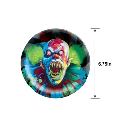 Creepy Carnival Black Light Reactive Paper Dessert Plates, 6.75in, 20ct