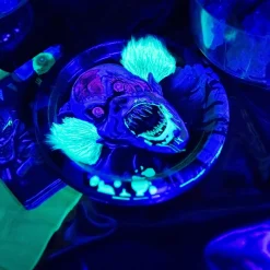 Creepy Carnival Black Light Reactive Paper Dessert Plates, 6.75in, 20ct