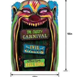 Creepy Carnival Black Light Reactive Lenticular Plastic Cutout, 12in x 18in