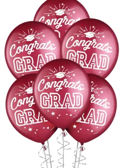 15ct, 12in, Congrats Grad Latex Balloons, Assorted Colors
