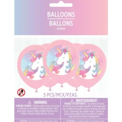 5ct, 12in, Enchanted Unicorn Latex Balloons