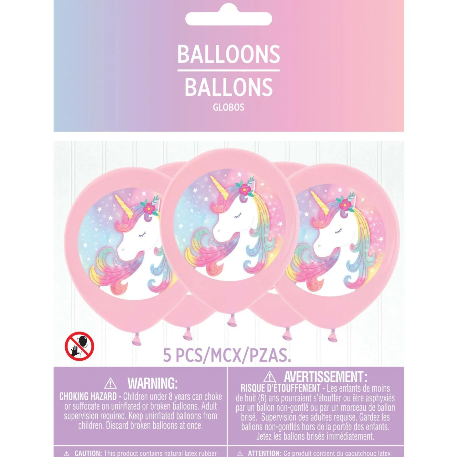5ct, 12in, Enchanted Unicorn Latex Balloons