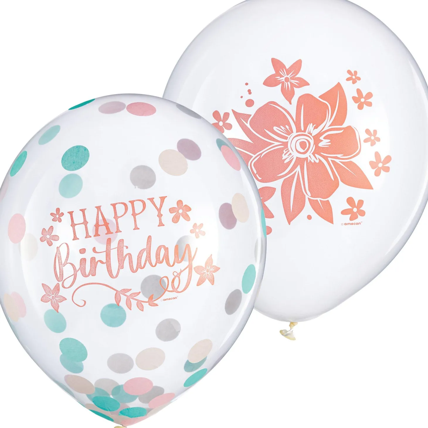 6ct, 12in, Free Spirit Boho Birthday Confetti Latex Balloons