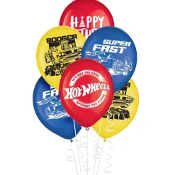 6ct, 12in, Hot Wheels Latex Balloons