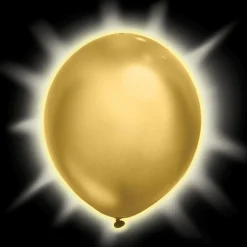 15ct, 12in, Illooms Light-Up Black, Silver & Gold LED Balloons