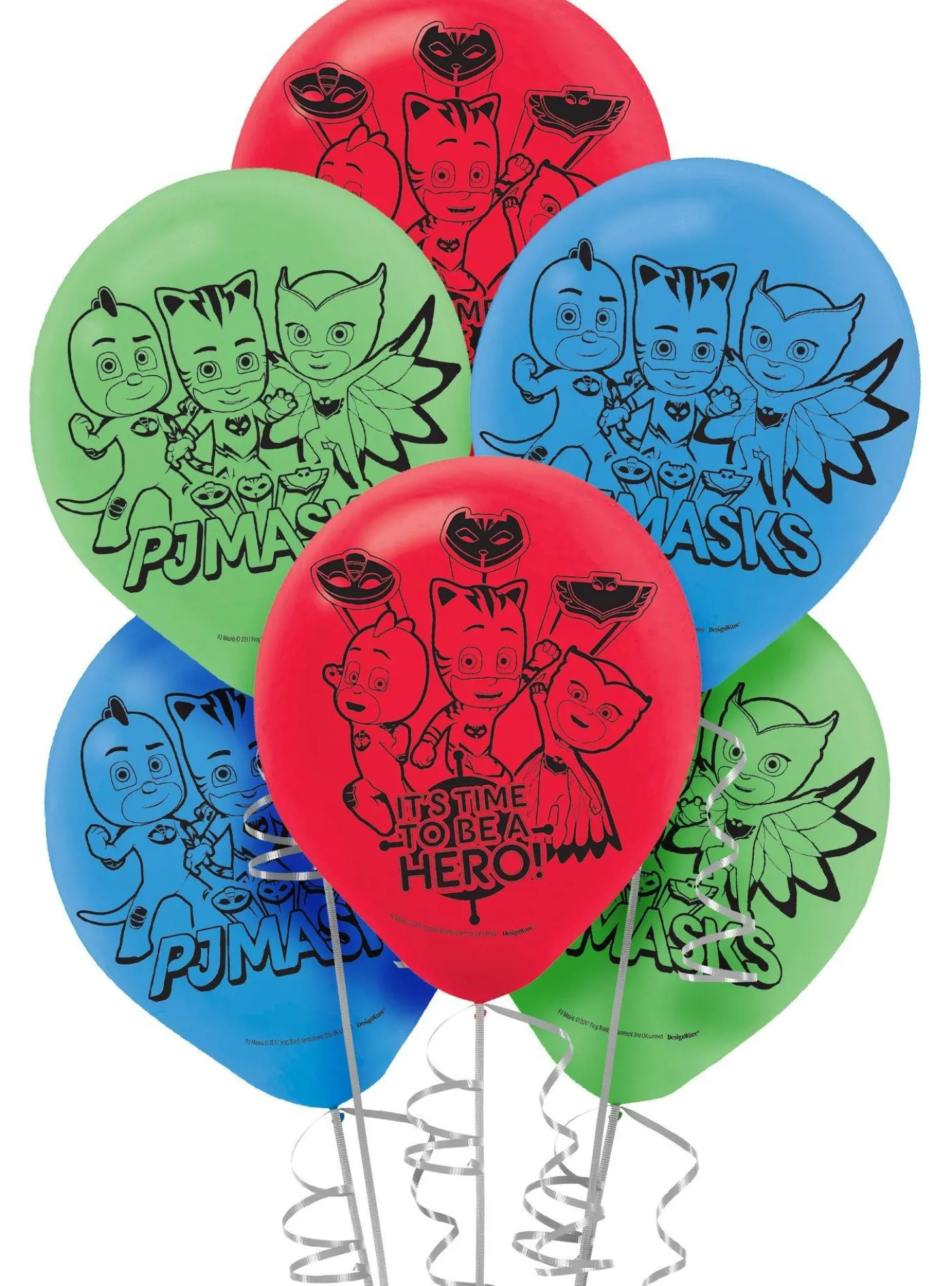 6ct, 12in, PJ Masks Latex Balloons