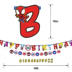 Customizable Spidey & His Amazing Friends Birthday Cardstock Letter Banners, 2ct