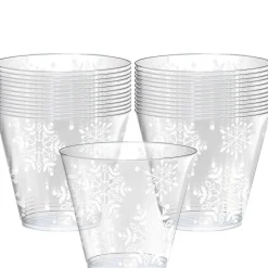 Dancing Snowflakes Plastic Tumblers, 9oz, 40ct