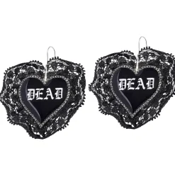 Dead Heart Black Lace Drop Earrings