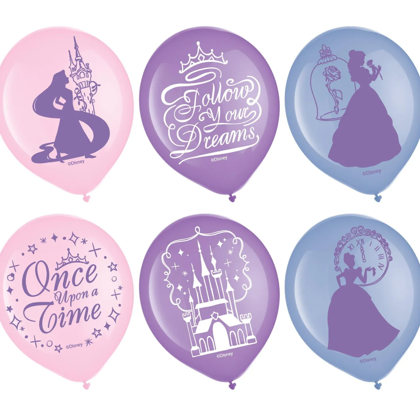 Disney Princess Once Upon A Time Latex Balloons, 6ct