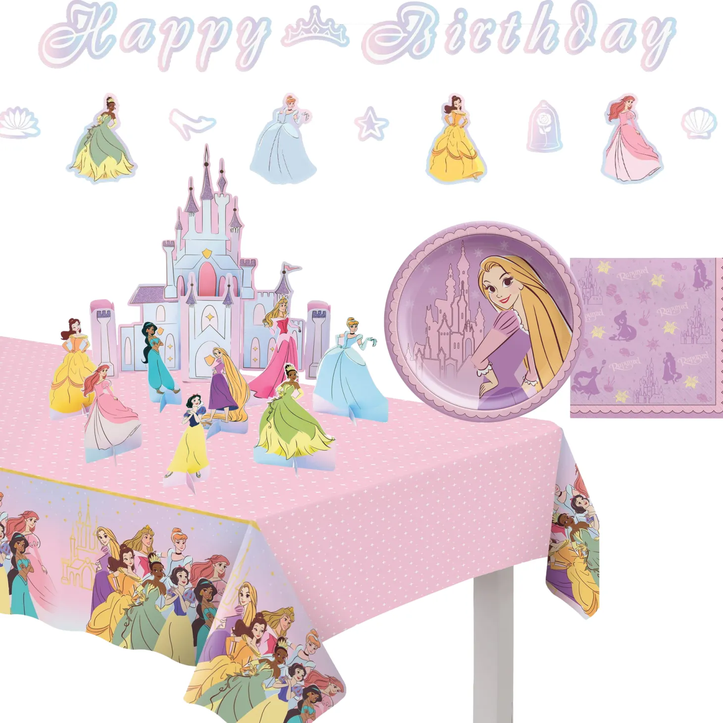 Disney Princess Once Upon A Time Rapunzel Party Kit for 8 Guests