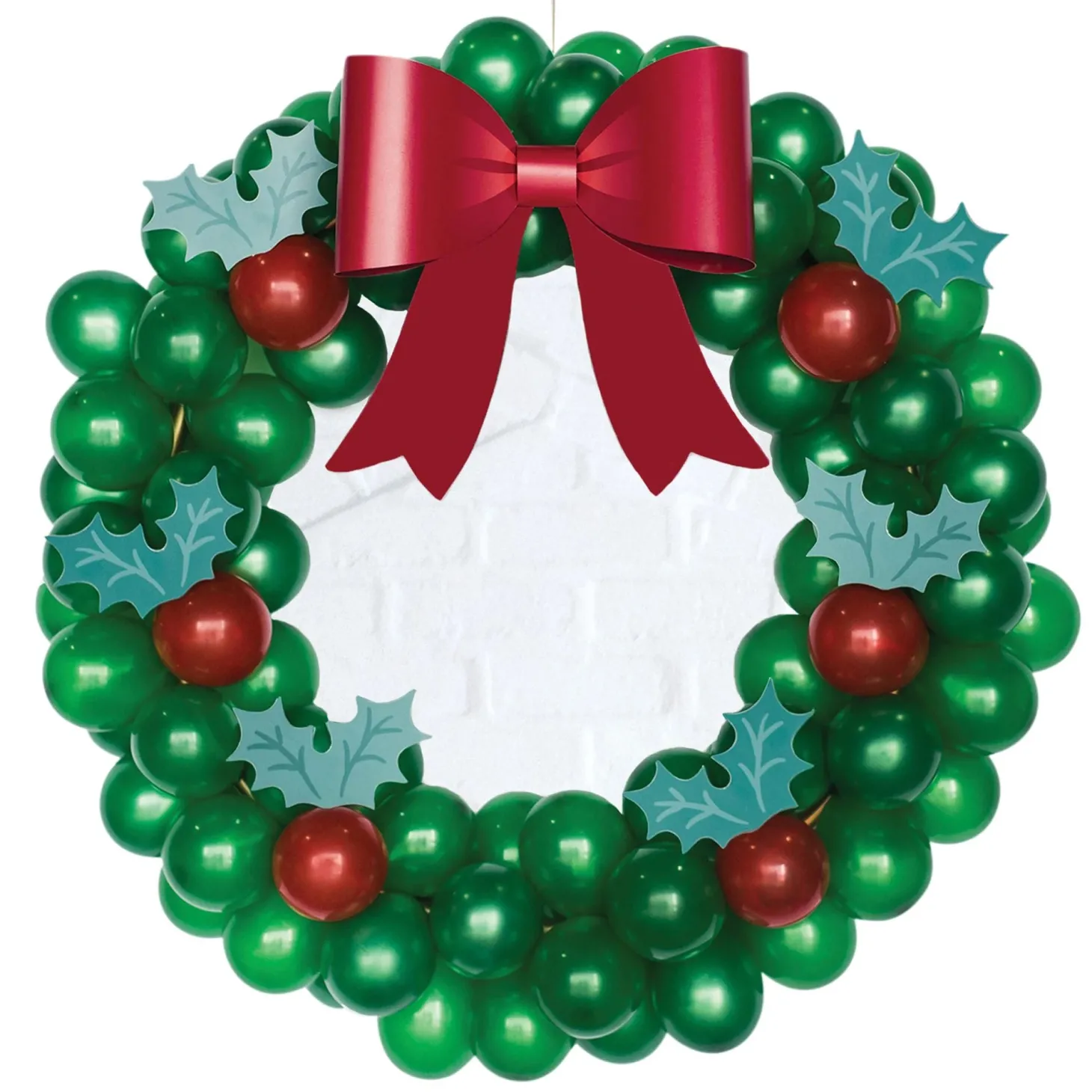 DIY Air-Filled Christmas Latex Balloon Wreath Kit, 37in