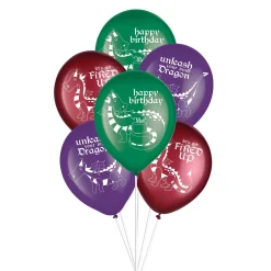 Dragon Party Latex Balloons, 6pc