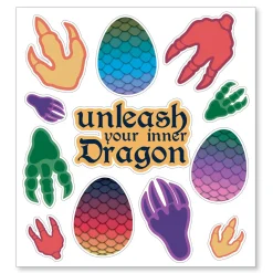 Dragon Party Vinyl Window Clings, 12pc