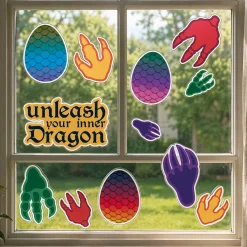 Dragon Party Vinyl Window Clings, 12pc