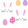 Easter Bunnies & Eggs Yard Stakes 5ct