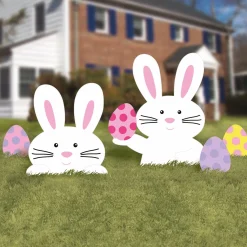 Easter Bunnies & Eggs Yard Stakes 5ct