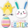 Easter Plastic Puffy Stickers, 4ct