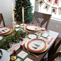 Elegant Evergreen Paper Dessert Plates, 7in, 20ct