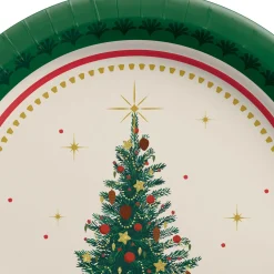 Elegant Evergreen Paper Dessert Plates, 7in, 20ct