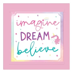 Enchanted Unicorn Customizable Birthday Chalkboard Easel Sign, 12in x 12in