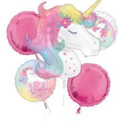 Enchanted Unicorn Foil Balloon Bouquet, 5pc