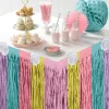 Enchanted Unicorn Striped Table Skirt, 10ft x 29in