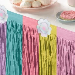 Enchanted Unicorn Striped Table Skirt, 10ft x 29in