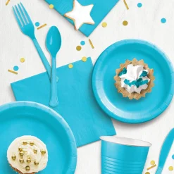 Extra Sturdy Paper Dessert Plates, 6.75in, Assorted Colors, Multiple Counts