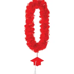 Fabric Lei with Graduation Cap Pendant, 20in, Assorted Colors