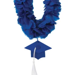 Fabric Lei with Graduation Cap Pendant, 20in, Assorted Colors